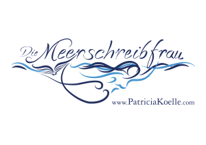 Logo Die Meerschreibfrau - blau - Schriftzug - Frau - Webseite